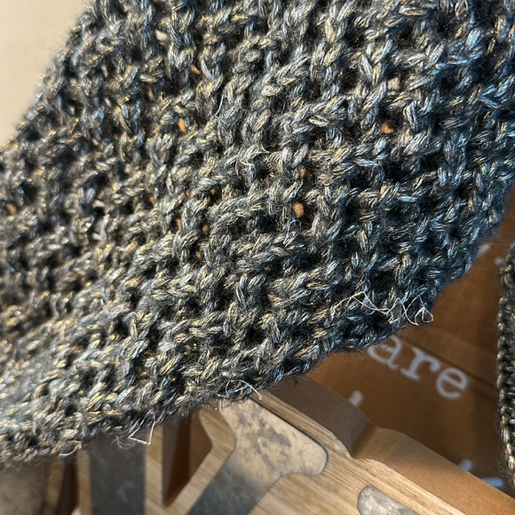 🌟White House Black Market Open Stitch Zip-Up Metallic Cardigan - Picture 11 of 13